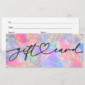 cadeaubon neon kleuren opaalsteen (Voorkant / Achterkant)