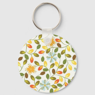 Cadeaubon Nieuwe Thuis Vintage Bloemmotief Sleutelhanger