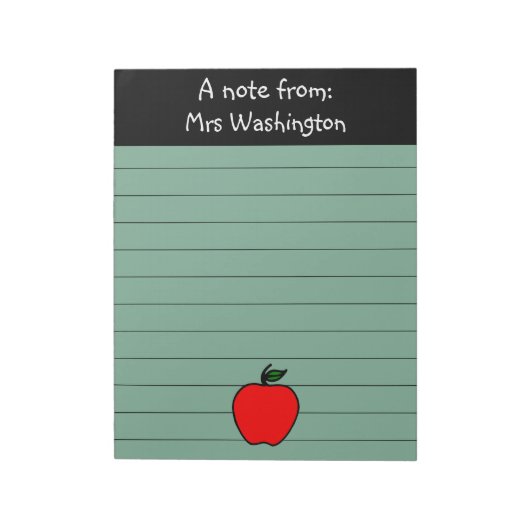 Cadeaubon Notitieblok Apple van docent Aangepast o (Linkerzijde)