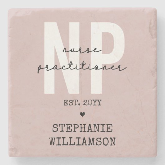 Cadeaubon NP-Afstuderen voor verpleegkundigen Stenen Onderzetter (Voorkant)