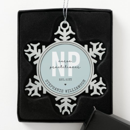 Cadeaubon NP-Afstuderen voor verpleegkundigen Tin Sneeuwvlok Ornament (Kistje)