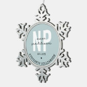 Cadeaubon NP-Afstuderen voor verpleegkundigen Tin Sneeuwvlok Ornament (Rechts)