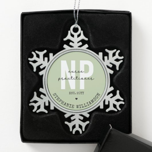 Cadeaubon NP-Afstuderen voor verpleegkundigen Tin Sneeuwvlok Ornament (Kistje)
