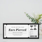 Cadeaubon Oor piercing Kaart (Staand voorkant)