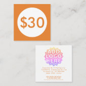 cadeaubon oranje spot kortingskaartje (Voorkant / Achterkant)