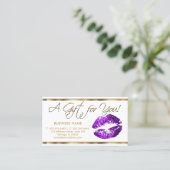 Cadeaubon Paars lipstick Business Kortingskaartje (Staand voorkant)