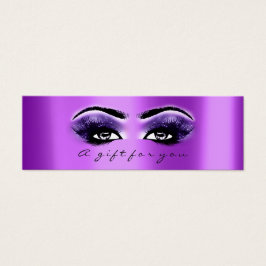 Cadeaubon Paarse Violet Lashes Makeup Mini Visitekaartjes