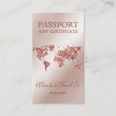 Cadeaubon Paspoort Wereldkaart Boarding Pass Visitekaartje (Voorkant)