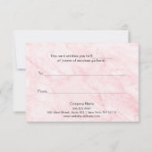 Cadeaubon Pink Marble Beauty Salon (Achterkant)