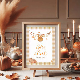 Cadeaubon Pompoen Herfst Meisje Baby Borrel Poster