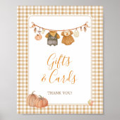 Cadeaubon Pompoen Herfst Tweeling Baby Borrel Poster (Voorkant)