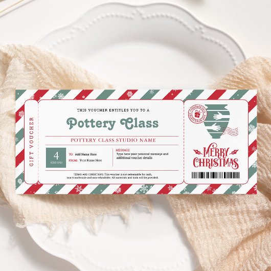 Cadeaubon Pottenbakken met Kerst Kaart