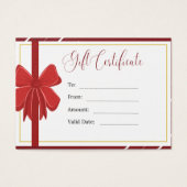 Cadeaubon Profielkaart Visitekaartje (Voorkant)