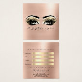Cadeaubon Roos Blush Lashes Make-up Artiest Vierkante Visitekaartjes (Voorkant /achterkant)