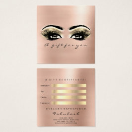 Cadeaubon Roos Blush Lashes Make-up Artiest Vierkante Visitekaartjes