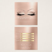 Cadeaubon Roos Glitter Lashes Make-up Wit Vierkante Visitekaartjes (Voorkant /achterkant)