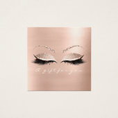 Cadeaubon Roos Glitter Lashes Make-up Wit Vierkante Visitekaartjes (Voorkant)