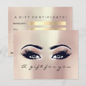 Cadeaubon Roos Gold Blush Makeup Briefkaart (Voorkant / Achterkant)