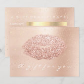Cadeaubon Roos Gold Confetti Kiss Beauty (Voorkant / Achterkant)