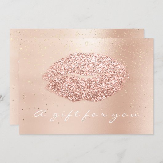 Cadeaubon Roos Gold Confetti Kiss Beauty (Voorkant / Achterkant)