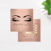 Cadeaubon Roos Gold Glitter Lashes Makeup Vierkante Visitekaartjes (Bureau)