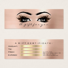 Cadeaubon Roos Gold Lashes Makeup Mini Visitekaartjes