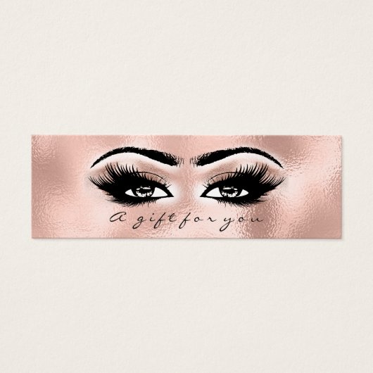 Cadeaubon Roos Gold Lashes Mini Visitekaartjes (Voorkant)