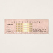 Cadeaubon Roos Gold Makeup Small Mini Visitekaartjes (Achterkant)