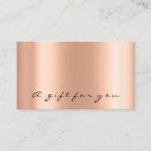 Cadeaubon Roos Gold Metal Elegant Minimalis Visitekaartje (Voorkant)