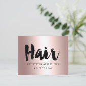 Cadeaubon roos goudhaar metaal (Staand voorkant)