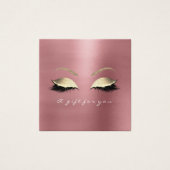Cadeaubon Roos Red Bean Gold Lashes Makeup Vierkante Visitekaartjes (Voorkant)