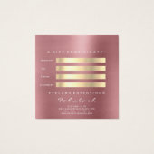 Cadeaubon Roos Red Bean Gold Lashes Makeup Vierkante Visitekaartjes (Achterkant)