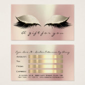 Cadeaubon Roze Gold Lashes Extension Makeup Visitekaartje (Voorkant /achterkant)