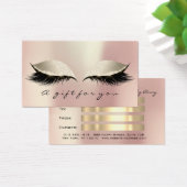 Cadeaubon Roze Gold Lashes Extension Makeup Visitekaartje (Bureau)