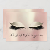 Cadeaubon roze ivoor wimpers schoonheid make-up (Voorkant / Achterkant)