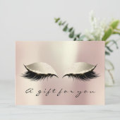 Cadeaubon roze ivoor wimpers schoonheid make-up (Staand voorkant)