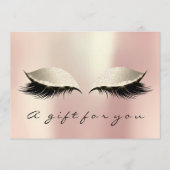 Cadeaubon roze ivoor wimpers schoonheid make-up (Voorkant)