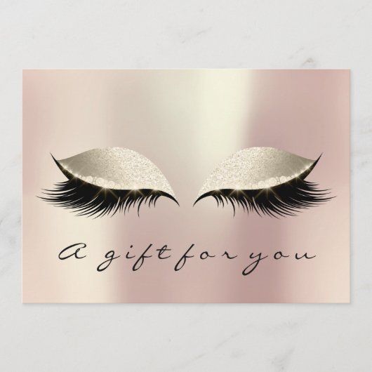 Cadeaubon roze ivoor wimpers schoonheid make-up (Voorkant)