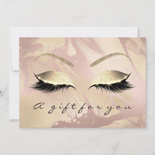Cadeaubon Roze Rose Gold Lash Beauty Marble (Voorkant)