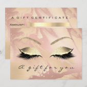 Cadeaubon Roze Rose Gold Lash Beauty Marble (Voorkant / Achterkant)