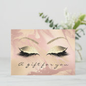 Cadeaubon Roze Rose Gold Lash Beauty Marble (Staand voorkant)