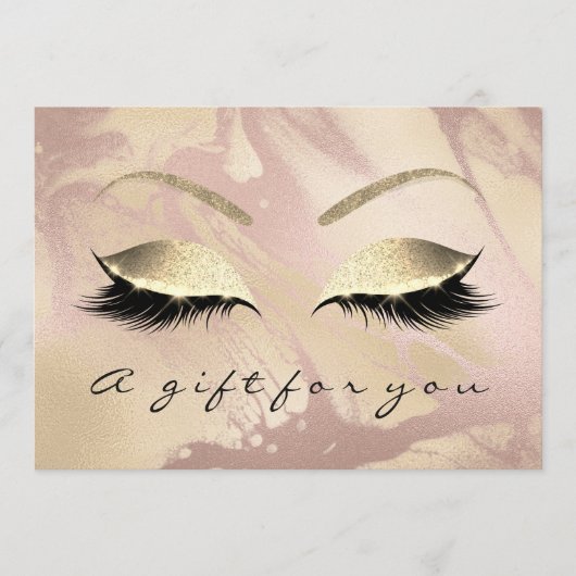 Cadeaubon Roze Rose Gold Lash Beauty Marble (Voorkant)