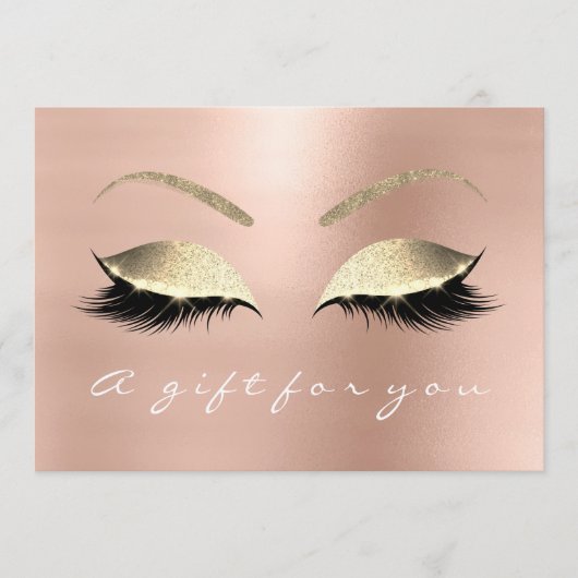 Cadeaubon Roze Rose Gold Lash Beauty Studio (Voorkant)