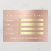 Cadeaubon Roze Rose Gold Lash Beauty Studio (Achterkant)