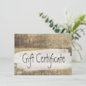 Cadeaubon Rustic Wood Shabby Grunge  (Staand voorkant)