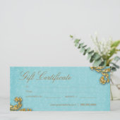 Cadeaubon Salon Spa Goudblad Blauw (Staand voorkant)