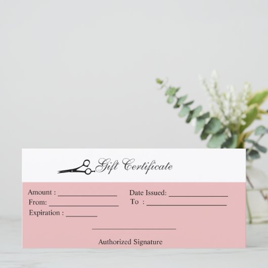 Cadeaubon schaar (Staand voorkant)