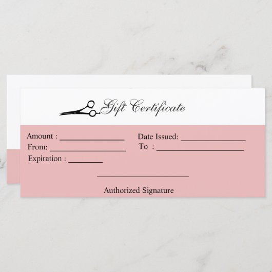 Cadeaubon schaar (Voorkant / Achterkant)