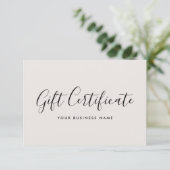 Cadeaubon Script Minimalistische Witkaart (Staand voorkant)