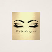 Cadeaubon Sepia Gold Glitter Lashes Makeup Vierkante Visitekaartjes (Voorkant)
